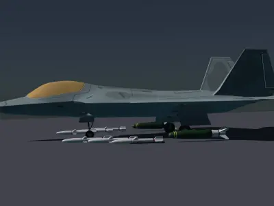 F-22 raptor lockheed martin Low-poly 3D model