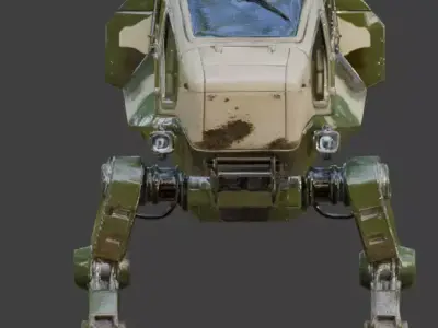 Realistic Hard Sci-Fi Forest Reconnaissance Walker Low-poly 3D model