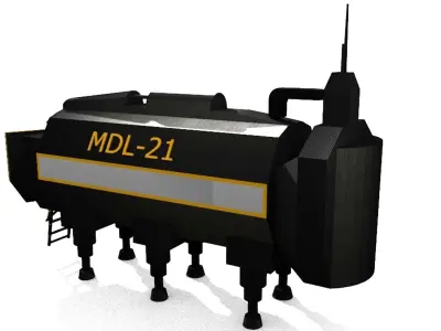 cryo capsule module life station Low-poly 3D model