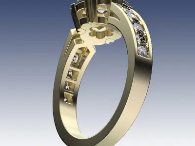 Ring Fleurette 3D print model