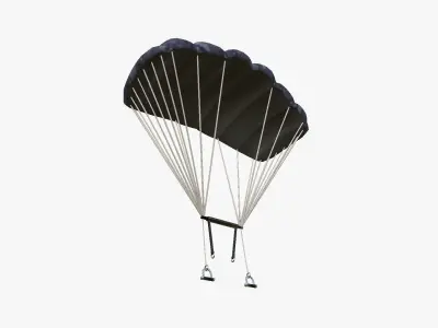 Parachute A12 Blue Camouflage - Character Accessories Design Low-poly 3D model