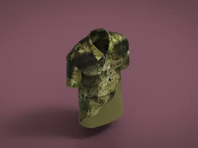 Military Outfit - T-shirt Low-poly 3D model 53