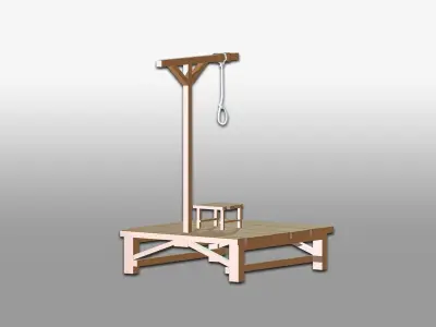 Wooden Hanging Gibbet  3D model