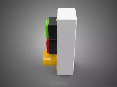 TRIPLE 3 WAY ON OFF PUSH BUTTON SWITCH STATION CONTROL PANEL BOX 3D model