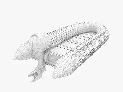 Inflatable Boat - Lifeboat Low-poly 3D model