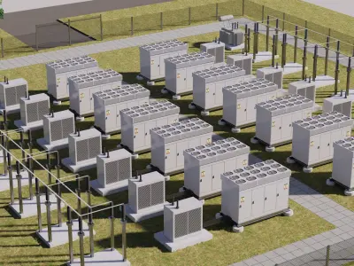 Battery Storage Power Station 3D model purchase