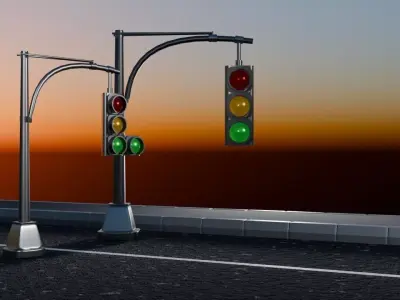 Road Construction Traffic Signs Pack EU American Street Props Low-poly 3D model