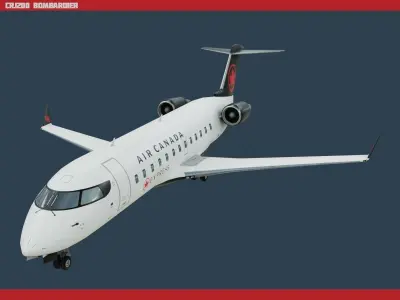 CRJ200 Air Canada Low-poly 3D model