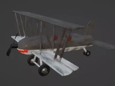 Shark Plane Low-poly 3D model