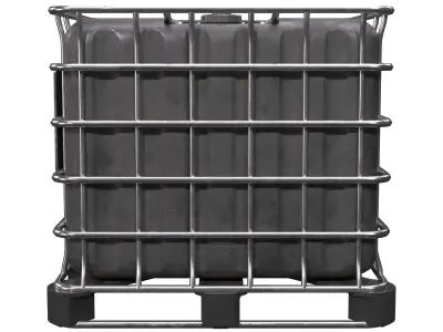 Intermediate black Bulk Container Low-poly 3D model