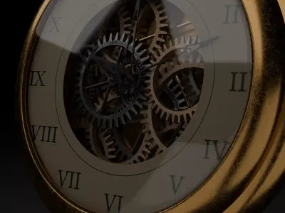Vintage Steampunk Pocket Watch  low-Poly  Low-poly 3D model