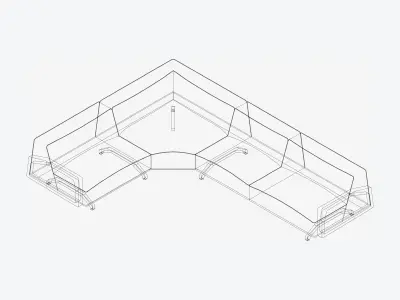 Seat - Sofa - Simplicity - Cosy - Corner Low-poly 3D model