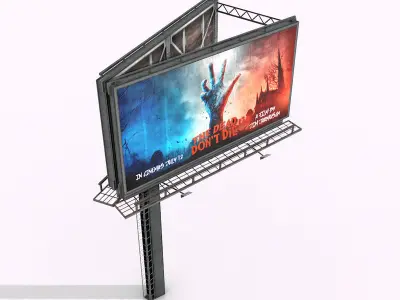 Lowpolygonal Street Billboards 3D Models Low-poly 3D model
