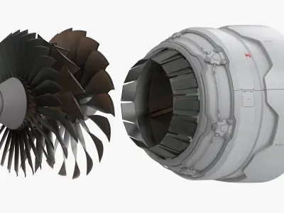  Sci-Fi Propulsion Turbine Chamber White 