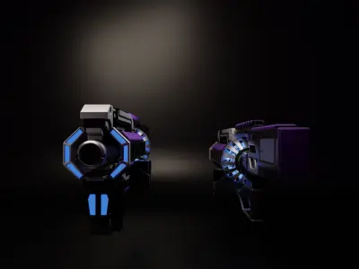 Sci-fi Plasmo gun model Low-poly 3D model