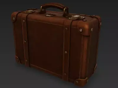 Vintage Leather Suitcase Game-Ready 3D Model Free 3D model