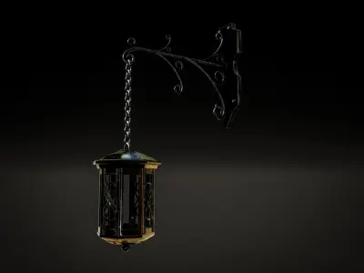 Old Fire Lamp Low-poly 3D model