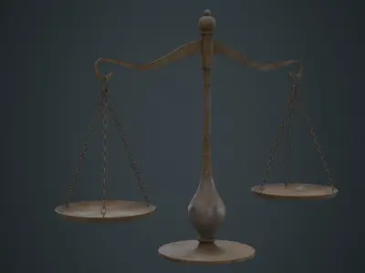 Balance Scale 1D Low-poly 3D model