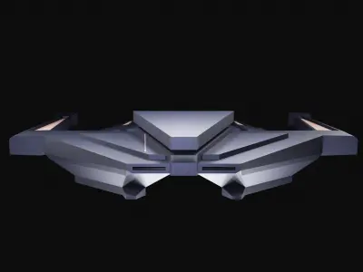 Futuristic Spaceship Low poly - 3D model Low-poly 3D model