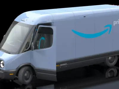 Amazon Electric Delivery Van Rigged 3D model