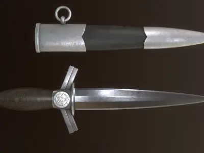 Dagger sword Low-poly 3D model 4