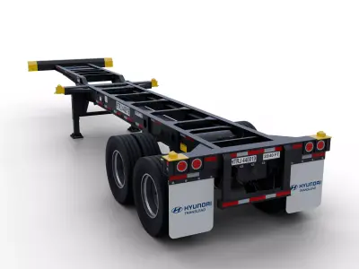Hyundai 20-40 Tandem 6-pin Chassis Low-poly 3D model