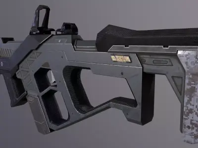 Sci-Fi Gun Low-poly 3D model order