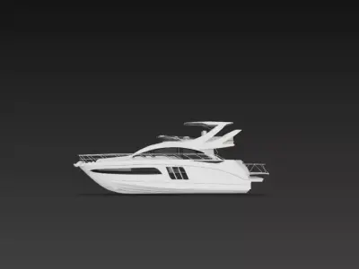 Modern Luxury Flybridge Yacht 3D Model Motor Cabin Cruiser 3D print model