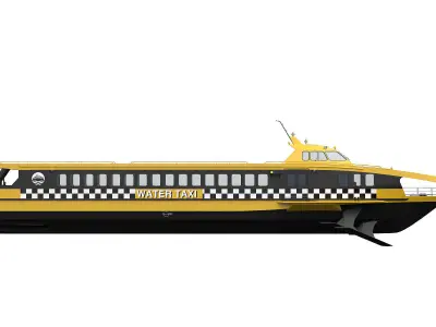 Fast Passanger ferry Yellow 3D model
