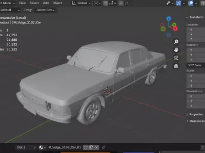 Soviet Executive Sedan - GAZ-3102 Volga - Abandoned Edition 3D model