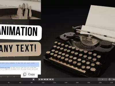 Typewriter animated to any text you type - geometry nodes 3D model