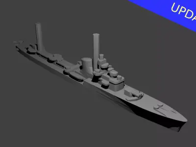 Italian Soldati Class Destroyer Warship Free 3D print model