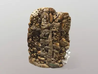 Chinese Carved stone statue Free 3D model