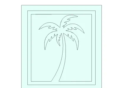 Palm Tree Wall Art Mold Digital File for Casting 3D model
