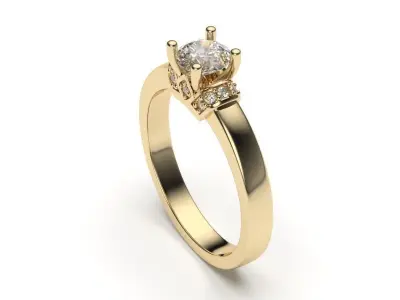 solitaire with ring sizes  8 part S122 3D print model