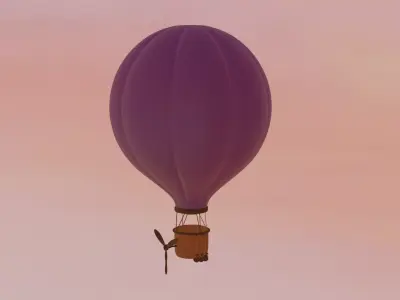 Fantasy Hot Air Balloon Low-poly 3D model buy