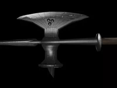 Poleaxe sword Low-poly 3D model