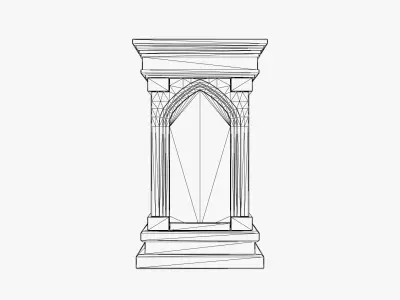 Ancient Stone Shrine  Low-poly 3D model