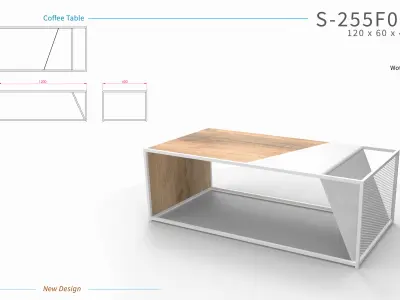 Industrial Minimalist Modern Coffee Table  3D model