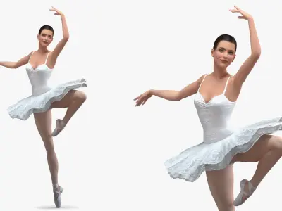 Ballerina Rigged for Cinema 4D 3D model