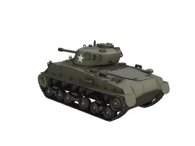 Sherman Tank High Detail Military Vehicle Free 3D model