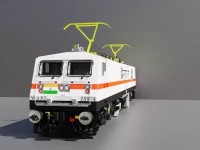 Indian Railways Engine WAP 7 Low-poly 3D model