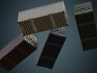 Cargo Container 4B Low-poly 3D model