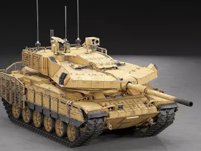 MZK Roketsan M60 High-Fidelity 3D Model with Modular Armor Low-poly 3D model