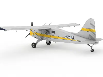 DeHavilland DHC-2 Beaver Low-poly 3D model