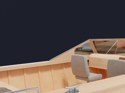 Realistic Fishing Boat Low-poly 3D model