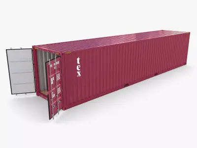 40ft Shipping Container Tex v1 3D model