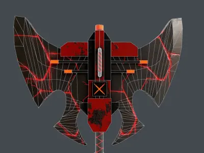 Sci-Fi Axe V4 - 03 Low-poly 3D model