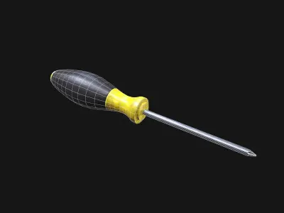 Screwdriver Low-poly 3D model 2