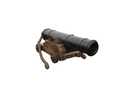 PBR Ship Cannon Model  Low-poly 3D model